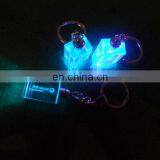 Custome Light Up Glowing LED Crystal Blank Plastic Keychain