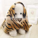 customize autumn and winter pet supplies flannel warm pet blanket tiger pattern pet dog cat teddy blanket