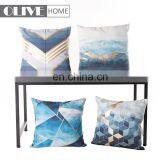 New Design Symmetric Striped Gold Stamping Geometric Print Cushion For Sofa thumbnail-5