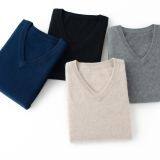 Fashion High Quality Light Pure Color V-neck Cashmere Latest Business Sweaters for Man