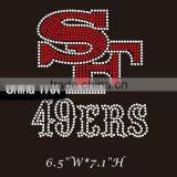 1226 100%QC Custom Crystal Rhinestone Iron on Transfer;Wholesale Iron on Transfer 49ers Rhinestone for Garment thumbnail-1