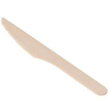 Compostable and Biodegradable Individually Wrapped Wooden Knife16.5cm for Travel FSC Birch Wood thumbnail-1