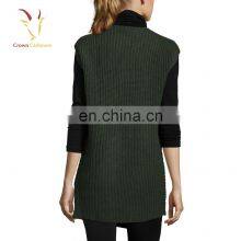 Женский безрукавный вязаный жилет из шерсти, женская безрукавная кардиган thumbnail-2