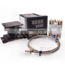 Digital PID REX-C700 Temperature Controller + SSR Relay 40A + K Thermocouple + Heat Sink ,PID Controller Thermostat SSR Output
