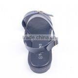 China Wholesale Fancy Style Ankle Strap Flat Sandals With Double Golden Buckles thumbnail-5