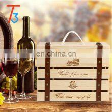Pine Wooden Packaging Wine Crate Storage Gift Box thumbnail-1