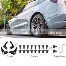 Hot Sale Car Mud Flaps For Tesla Model 3 2021 Accessories Mudguards Splash Guards Fender Matte Black Carbon Fiber ABS thumbnail-3