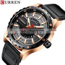Curren 8374 Nice Quartz Watches for Men Analog Fashion Leather Unusual Custom Brand Watch thumbnail-2