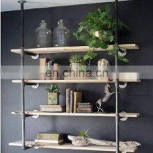 Industrial Retro Wall Mount Iron Pipe Shelf Hung Bracket Diy Storage Shelving Bookshelf thumbnail-2