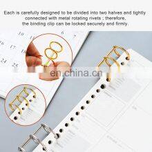 New Notebook 3 Binding Book Rings Desk Calendar Gold 3 Ring Binder Clip Folder Metal Loose Leaf Binder Ring With Spine thumbnail-5