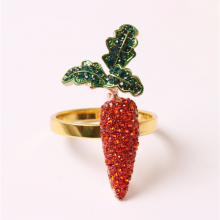 Hot Selling Red Carrot Napkin Cloth Holder With Green Leaf For Table Decoration thumbnail-3