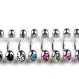 Hot Sale Cheap Lovely Anti-allergy 316L Stianless Steel Colorful Diamond Curve Nose Rings Body Piercing thumbnail-4