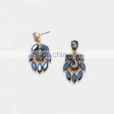 CRYSTAL RHINESTONE PETAL TEARDROP EVENING EARRINGS thumbnail-3