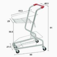 European Style Zinc Galvanized Shopping Trolley With Baby Seat thumbnail-2