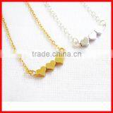 925 Sterling Silver 8mm Heart Bead Necklace thumbnail-1