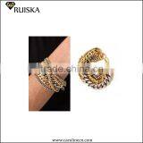 Multilayer Chains Chunky 18K Gold Bracelets For Men