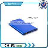 Super Slim Metal Power Bank 4000MAH Portable Mobile Charger