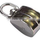 Stainless Steel Double Pulleys Swivel Eye Block/ Schwenkauge Block Round Ring Pulley Double Wheel/ thumbnail-2