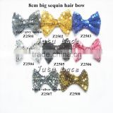 8cm big sequin bow, glitter butterfly style bowknots, shiny fabric hair bow tie