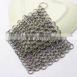316L Stainless Steel Finger Cast Iron Scrubber Chainmail Cleaner Custom Cast Iron Cleaner Quality Choice