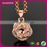 Promotional Gifts 2016 Rose Gold Flower Indian Cubic Zirconia Jewelry Necklace Set