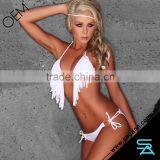 Blue Strappy Tassel Bralette Bikini Top & Underwear thumbnail-2