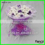 Sweet Love Plush Doll Bouquet 9 Pcs Bears 11 Pcs Purple Rose Artificial Flowers Creative Gifts Valentines Present thumbnail-1