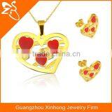 Western Circular Butterfly Stainless Steel Necklace And Earring Ring Wedding Jewelry Sets thumbnail-6
