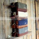 High Quality and Personalized Waxed Canvas and Leather Bag , Waxed Canvas Zipper Pouch With Leather Accents , Waxed Canvas Pouch thumbnail-5