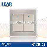 N8 Series Wall Switch 2 Gang 1 Way/ 2 Gang 2 Way