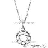Polish Finish Casting Stainless Steel Engraved Circle Necklace