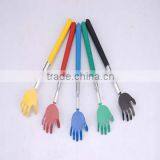 Extendable Hand Shape Stainless Steel Handle Back Scratcher With Colorful Head & Handle