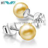 925 Sterling Silver Freshwater Cultured Button Pearl Stud Earring All Sizes thumbnail-4