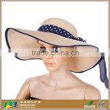 Women Beautiful Floppy Beach Sun Visor Shade Sombrero Straw Hat Wholesale thumbnail-1
