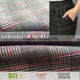 heavy weight polyester cotton twill plaid check elastane stretch spandex fabrics for pants jackets suit