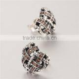 Latest Artificial Sterling Knot Earrings With Red Zircon For Sale thumbnail-5