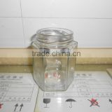 160ml hexagon clear glass honey jar