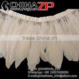 Gold Supplier ZPDECOR Factory Wholesale Popular Top Style Dyed Ivory Goose Satinettes Feathers Trim Fringe thumbnail-1