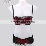 Sexy Black Lace with Red Inner New designs Lace Women Set Bra Underwear