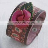 Handmade Leather Flower Bracelet thumbnail-1