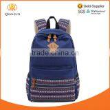 Design Your Own Blue Cheap Blank Canvas Backpack thumbnail-1