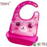 PEVA + Silicone Children Kids Apron Bib Waistband With Seperatable Food Collector