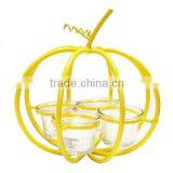 Yellow Iron Wire Pumpkin Candle Holder,metal Candle Lantern thumbnail-2