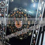 Black Rectangle Marble Inlay Table Top thumbnail-3