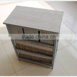 Exclusive Fashion Design High Quality Handmade Customized Wooden Cabinet With Wicker Drawers thumbnail-4