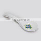 Wholesale promotional ceramic fashionable spoon rest with decal printing