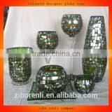 High Quality Mosaic Coloured Designer Glass Vase thumbnail-1