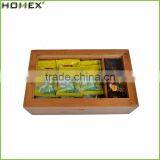 Chinese Tea Gift Box Bamboo Packaging Wooden Tea Box/Homex_Factory thumbnail-1