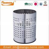 Embossed Diamond Pattern Open Top Stainless Steel Garbage Can thumbnail-2