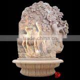 Stone Carving Wall Fountain With Flower and Swan for Home Decoration thumbnail-1
